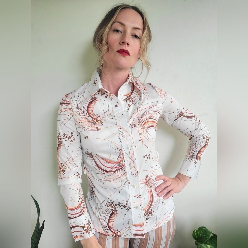 The McJagger Dagger Collar Vintage Button Down S-M - Picture 5 of 10